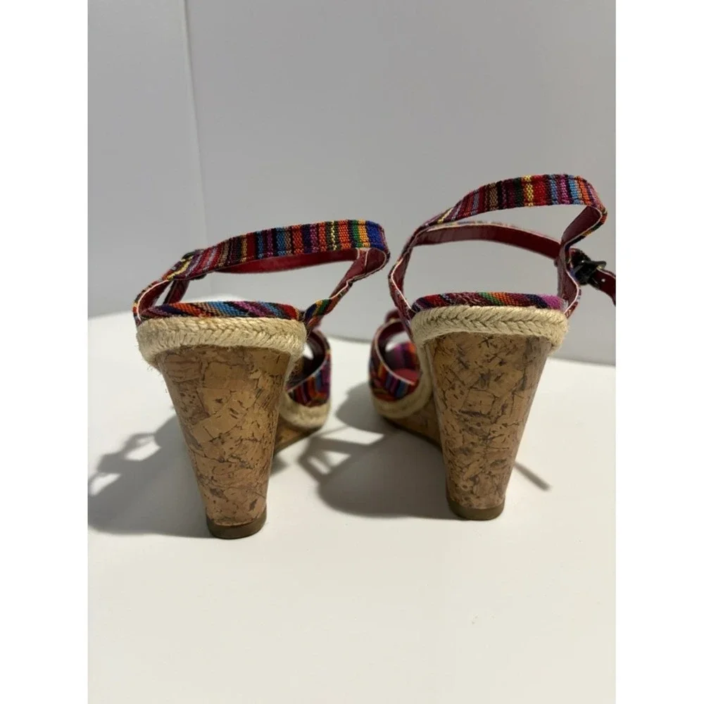 Rialto Multicolor Striped Bow Espadrille Wedges